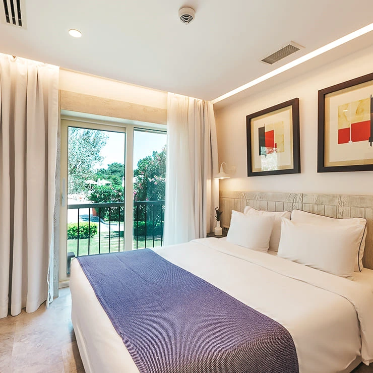 Garden View Bungalow spacious interior and decor at D Resort Ayvalik